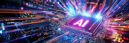 VideoValet Header Image Showing AI in cyberspace creating content